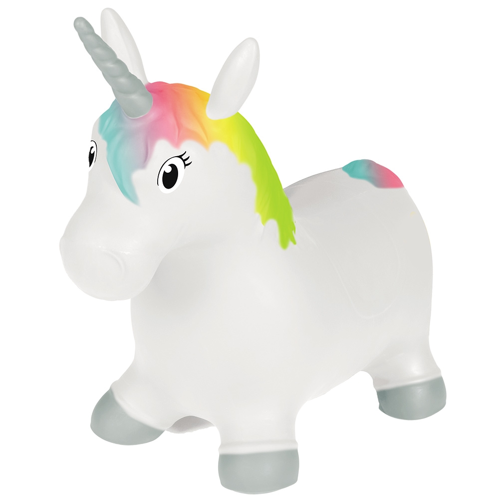 Saritor gonflabil John Unicorn alb Alb