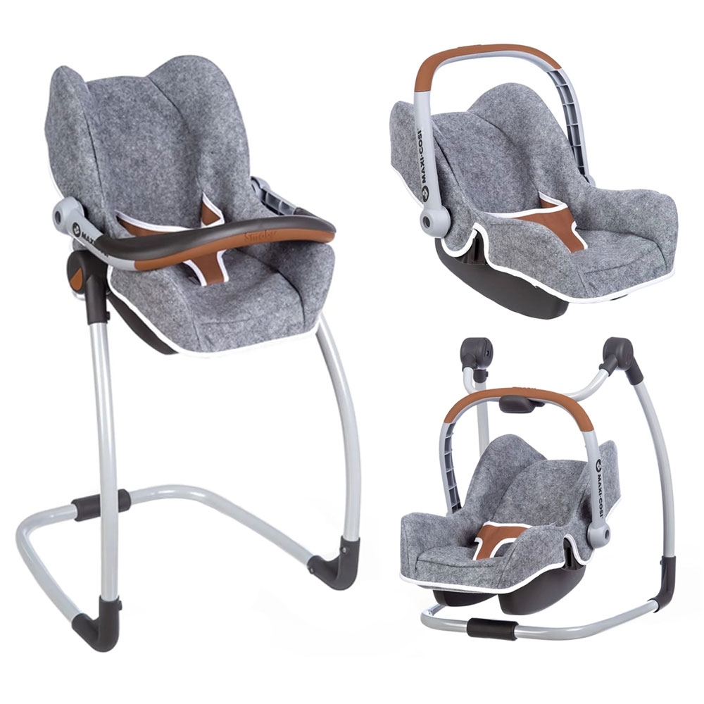 Scaun de masa pentru papusi smoby maxi cosy quinny 3 in 1 gri