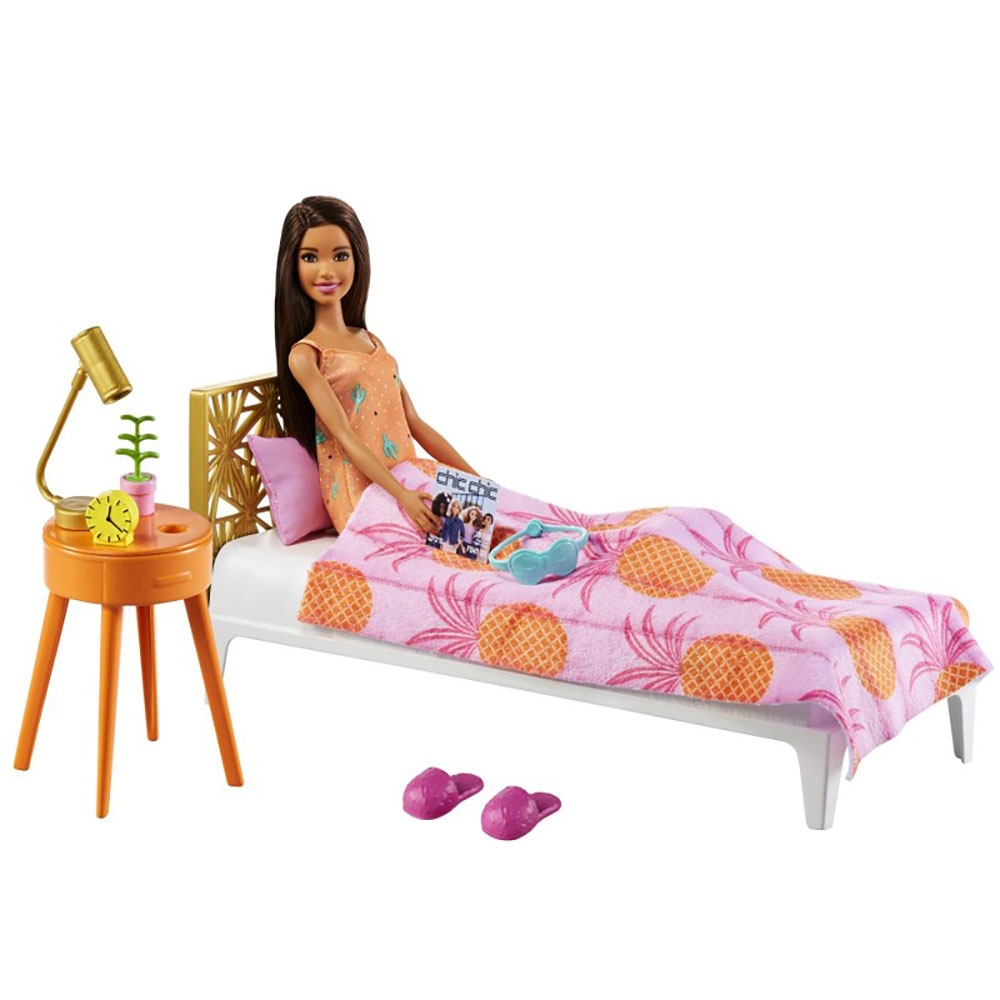 Set Barbie by Mattel Mobilier dormitor cu papusa si accesorii GRG86 Accesorii