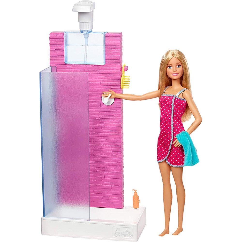 Set Barbie by Mattel Estate cabina dus cu papusa si accesorii Accesorii