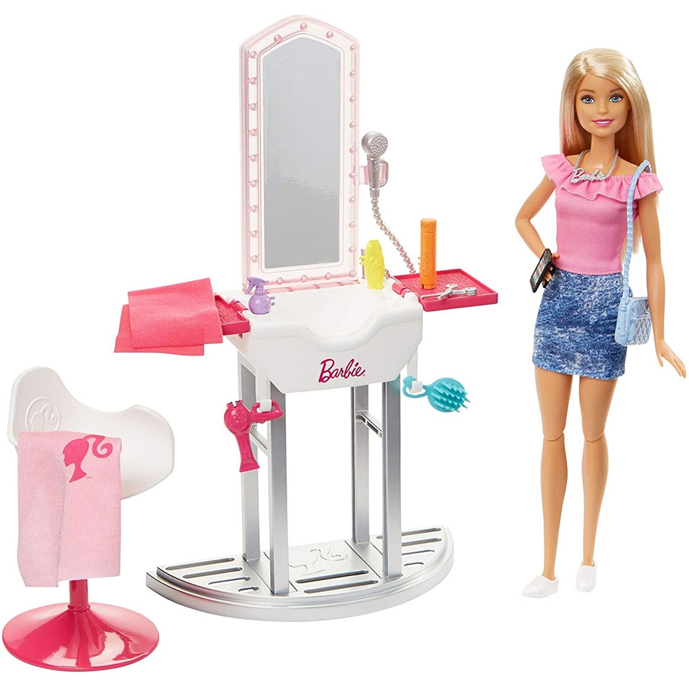 Set Barbie by Mattel Estate Salon de infrumusetare cu papusa si accesorii Accesorii