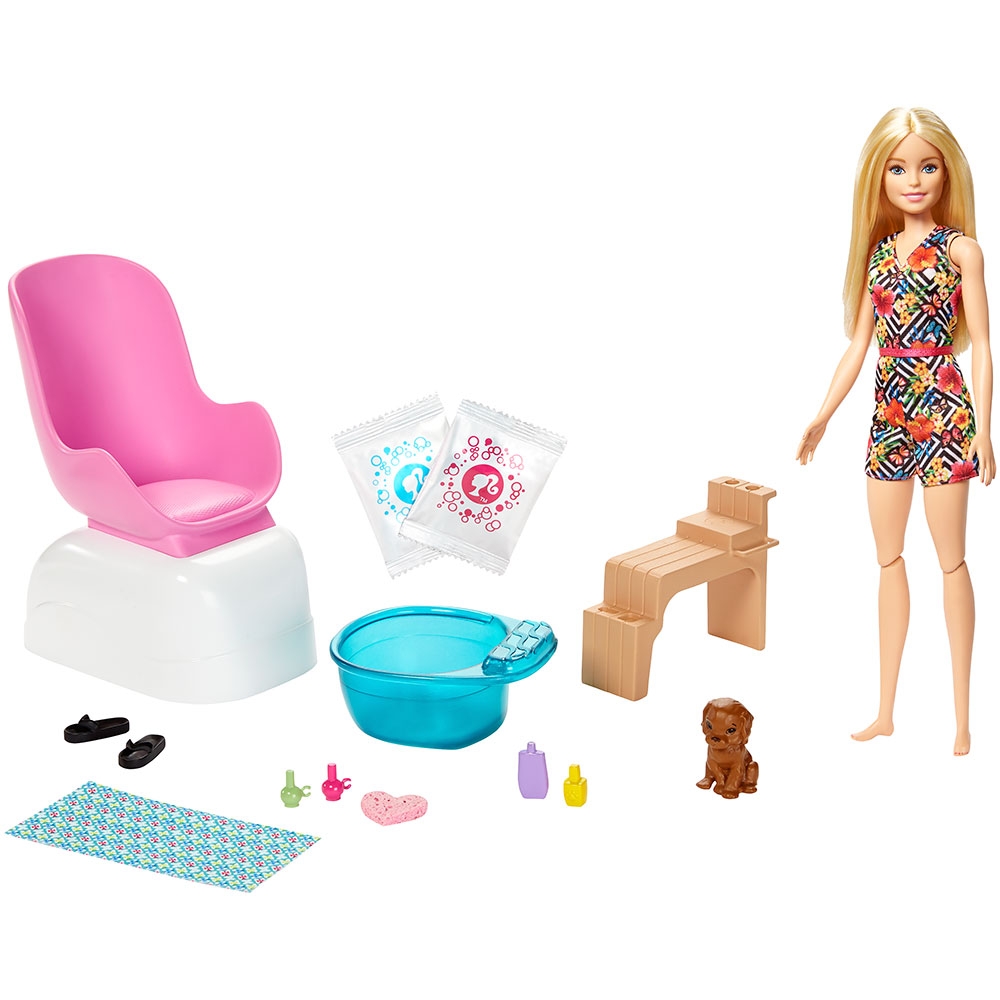 Set Barbie by Mattel Wellness and Fitness Salonul de unghii Accesorii