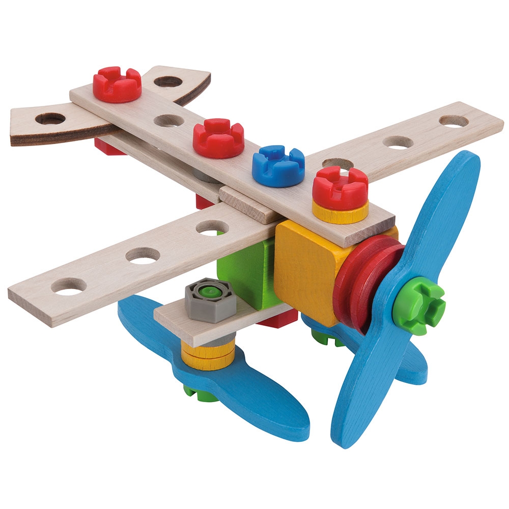 Set constructie din lemn Eichhorn Airplane 40 piese Eichhorn
