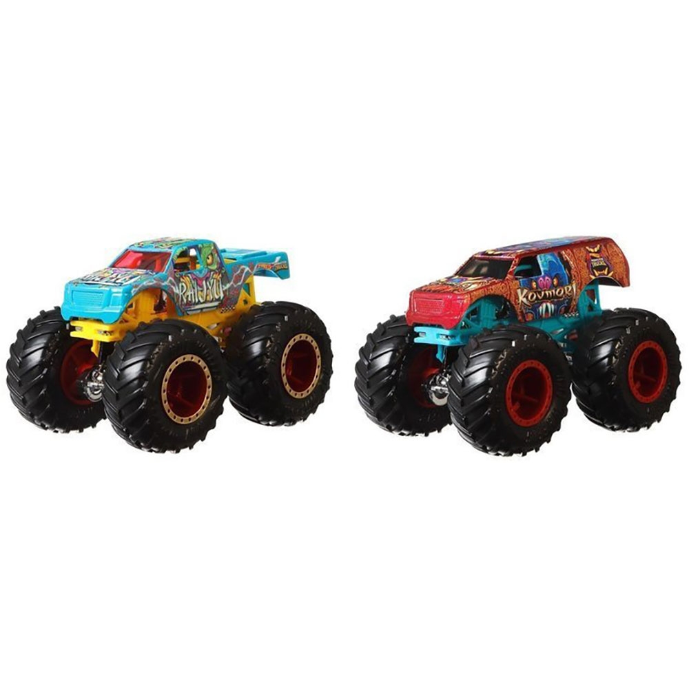 Set hot wheels by mattel monster trucks raijyu vs kovmorj