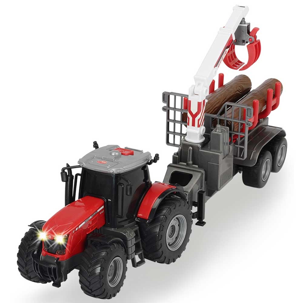 Tractor Dickie Toys Massey Ferguson MF 8737 cu remorca 42 cm 8737