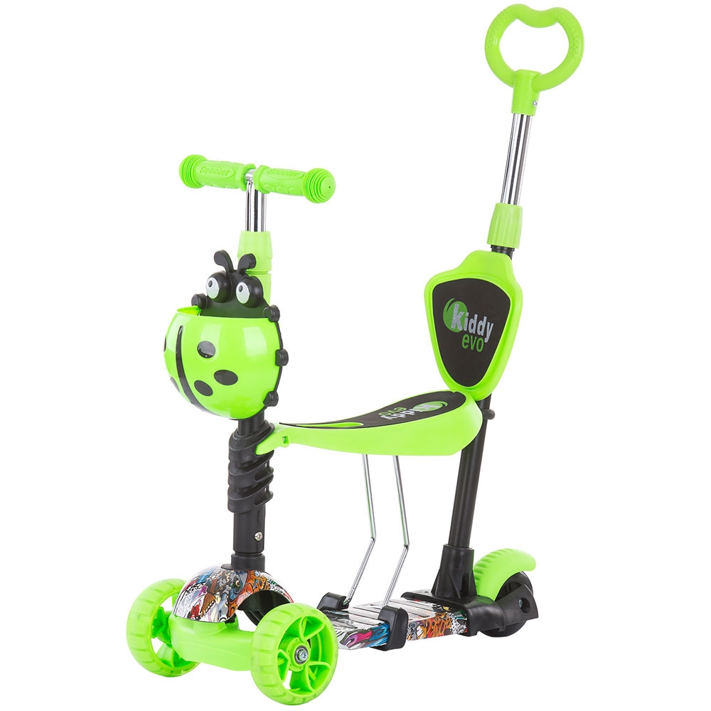 Trotineta Chipolino Kiddy Evo 3 in 1 cu maner green graffiti